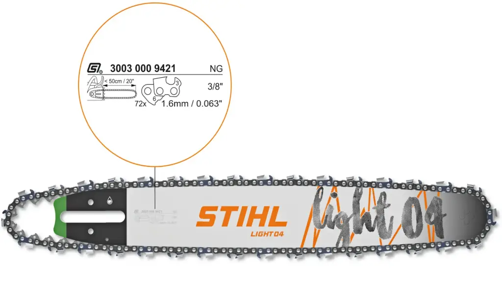Guía  STIHL D 63cm/25" 1,6mm/0.063" 3/8