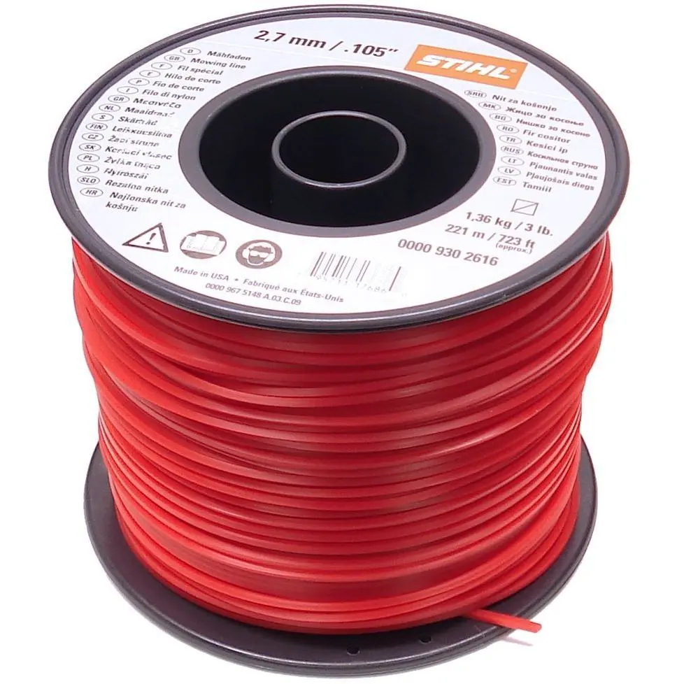 Hilo Corte Redondo Ø 2,7 mm x 347,0 m Rojo. Código: 00009302289 / 0000 930 2289